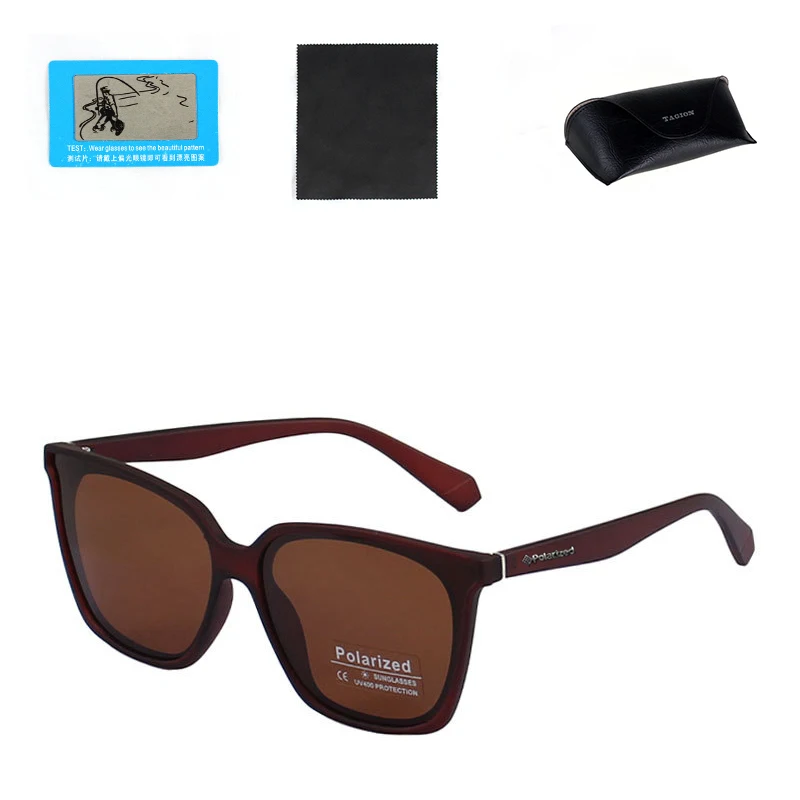 Polaryzacyjne okulary przeciwsłoneczne męskie UV400 6007 brownwithbox
