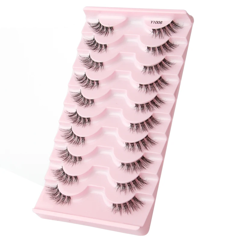 Półrzęsy 3D z norek naturalne — długie delikatne kocie oko Amy zielony