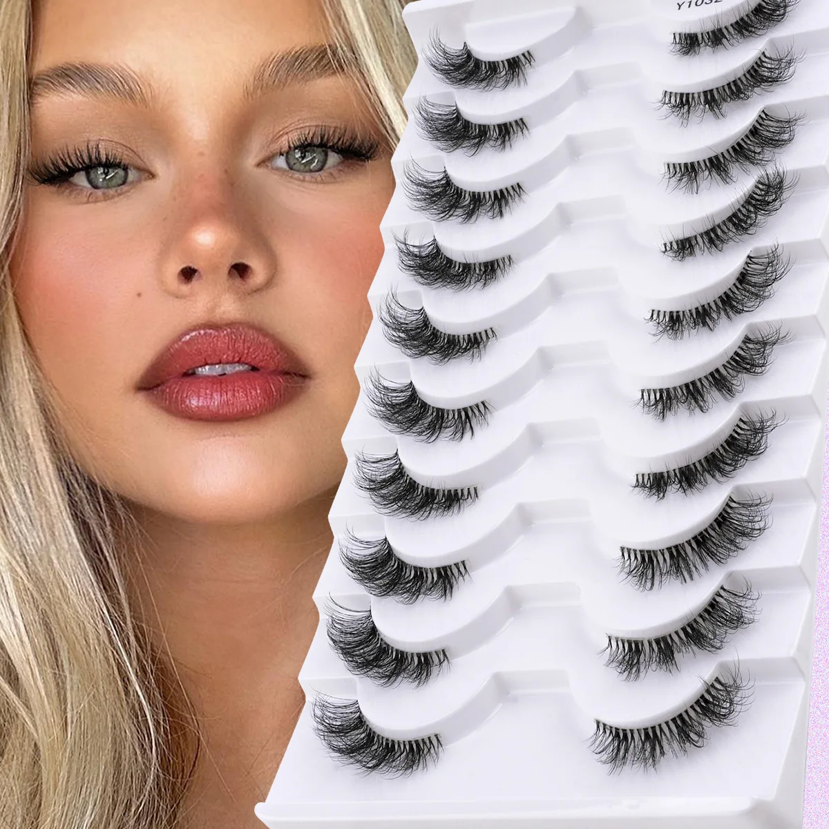 Półrzęsy naturalne miękkie cat eye — zestaw 3/5/10 par Królewski niebieski