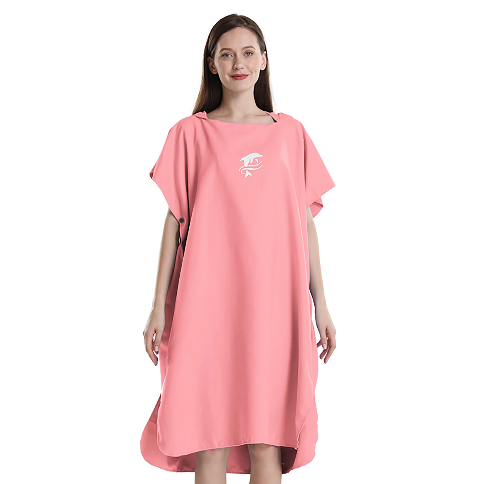 Ponczo surfingowe Mutao Unisex z mikrofibry szlafrok surfera Brązowy