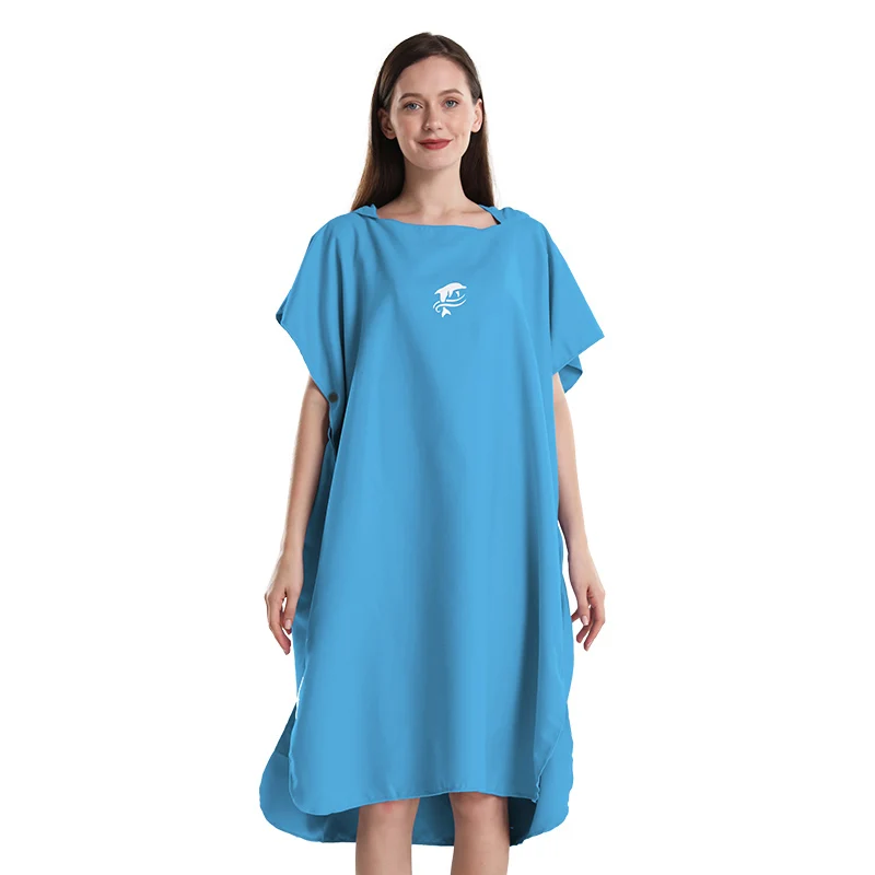 Ponczo surfingowe Mutao Unisex z mikrofibry szlafrok surfera Czarny