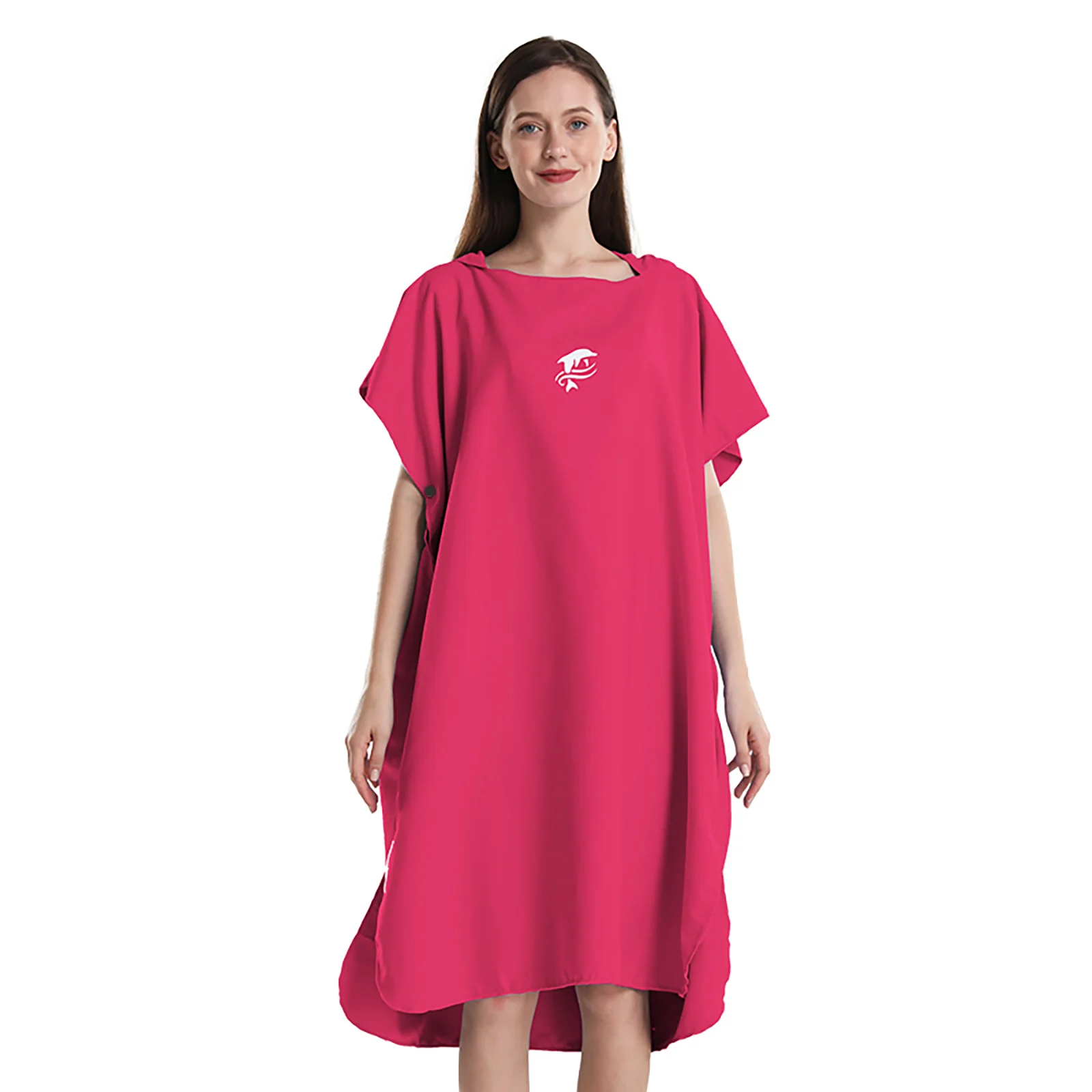 Ponczo surfingowe Mutao Unisex z mikrofibry szlafrok surfera Fioletowy