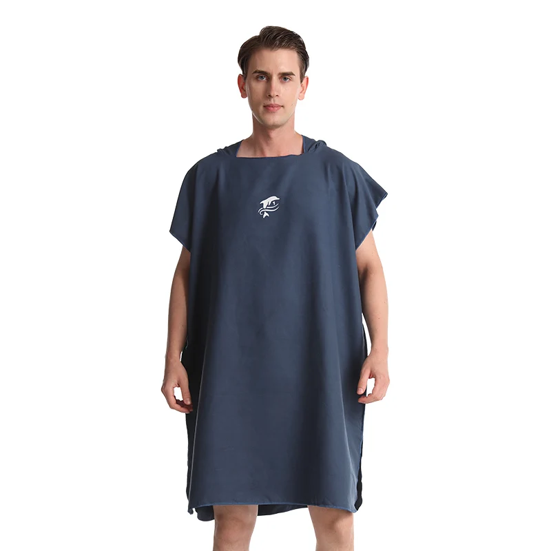 Ponczo surfingowe Mutao Unisex z mikrofibry szlafrok surfera Szary