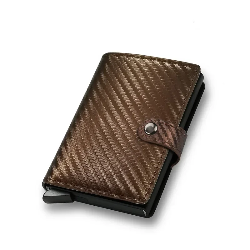 Portfel męski z włókna węglowego na karty RFID Carbon bronze