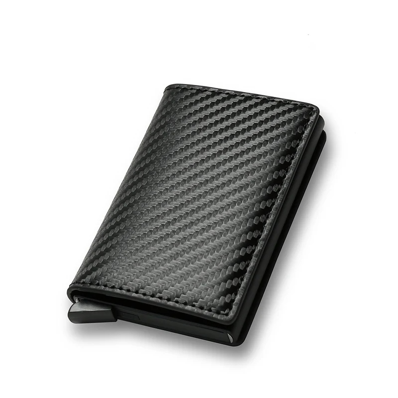 Portfel RFID slim z ochroną kart – minimalistyczny portfelik unisex Czarny