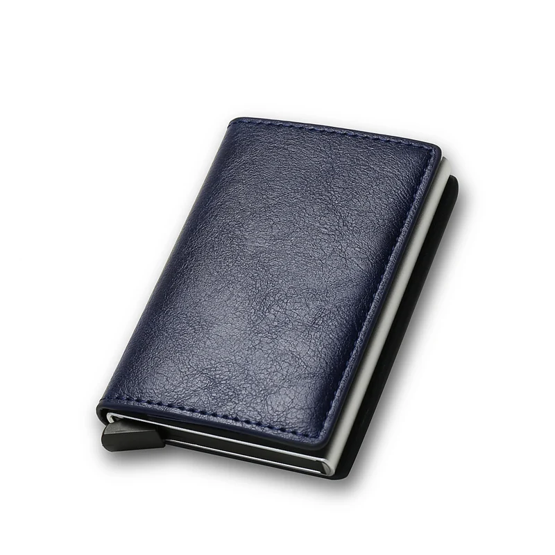 Portfel RFID slim z ochroną kart – minimalistyczny portfelik unisex Niebieski