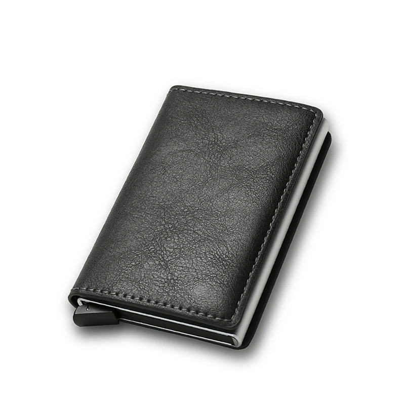 Portfel RFID slim z ochroną kart – minimalistyczny portfelik unisex Szary