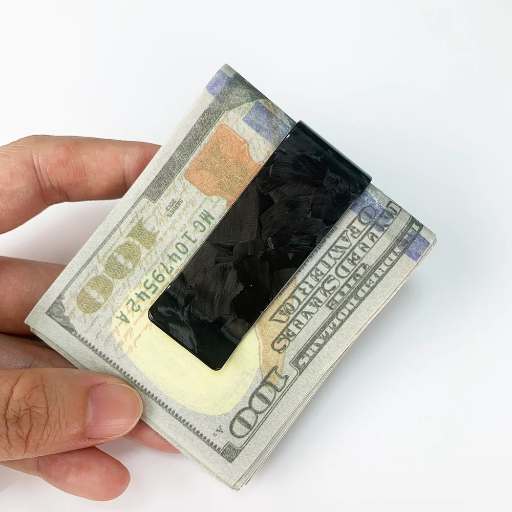 Portfel z włókna węglowego z klipsem na banknoty i ochroną RFID Mm glossy forged