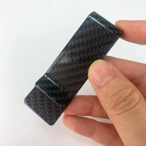 Portfel z włókna węglowego z klipsem na banknoty i ochroną RFID Mm glossy twill