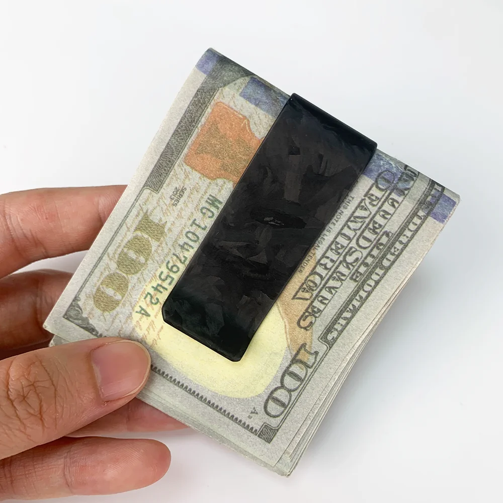 Portfel z włókna węglowego z klipsem na banknoty i ochroną RFID Mm matte forged