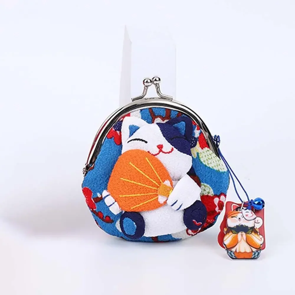 Portmonetka Maneki Neko - kot na szczęście Niebieski