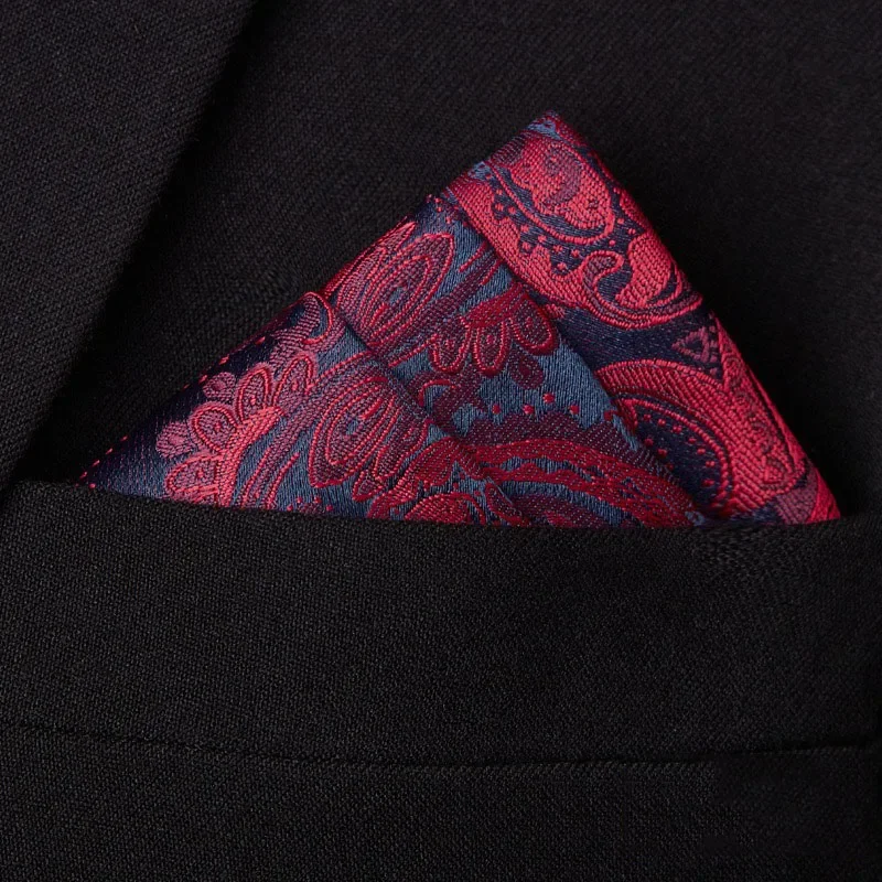 Poszetka do garnituru japonka – elegancka chusteczka biznesowa i weselna Czerwony