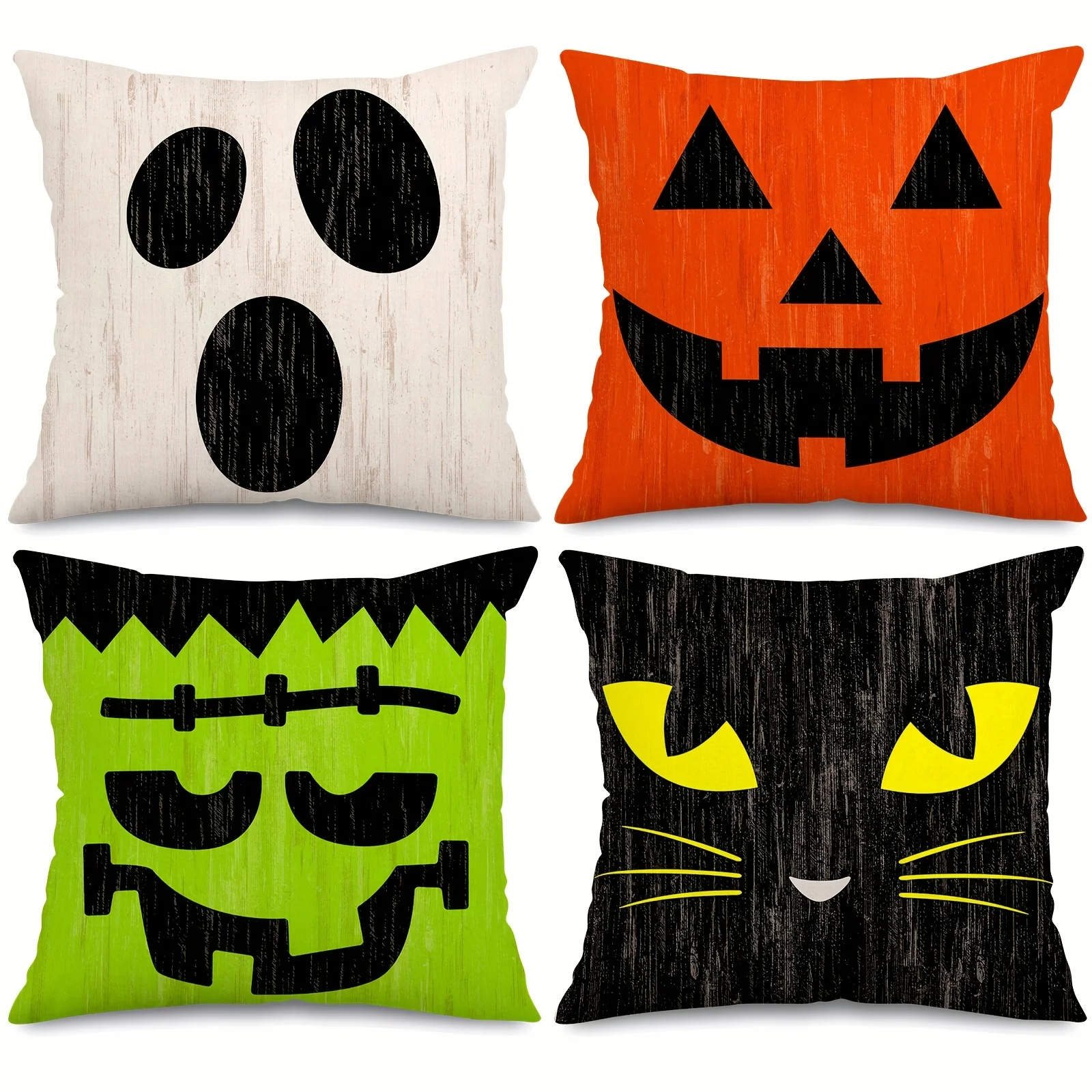 Poszewki na poduszki Halloween dynia i kot, 4 szt. Fioletowy