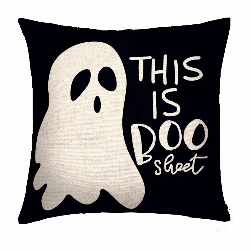 Poszewki na poduszki Halloween dynia i kot, 4 szt. Szary