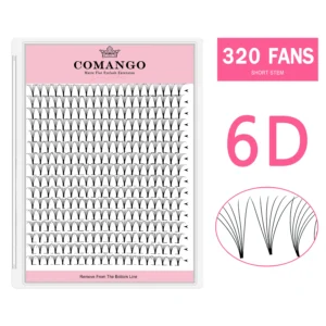 Przedłużki rzęs Volume Fans 3-10D – 320 wachlarzyków Faux Mink Róża czerwona