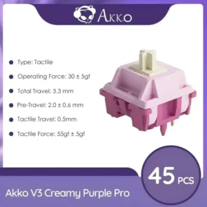 Przełączniki Akko V3 Pro do klawiatury mechanicznej – zestaw 45 szt. Jasny róż