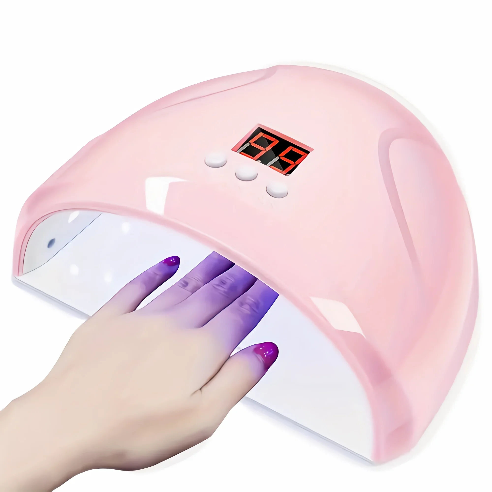 Przenośna lampa UV LED do paznokci z czujnikiem i timerem Czerwony