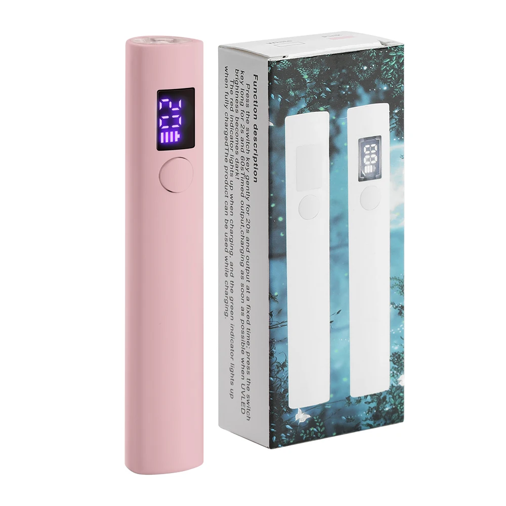 Przenośna mini lampa UV LED do paznokci USB Różowy