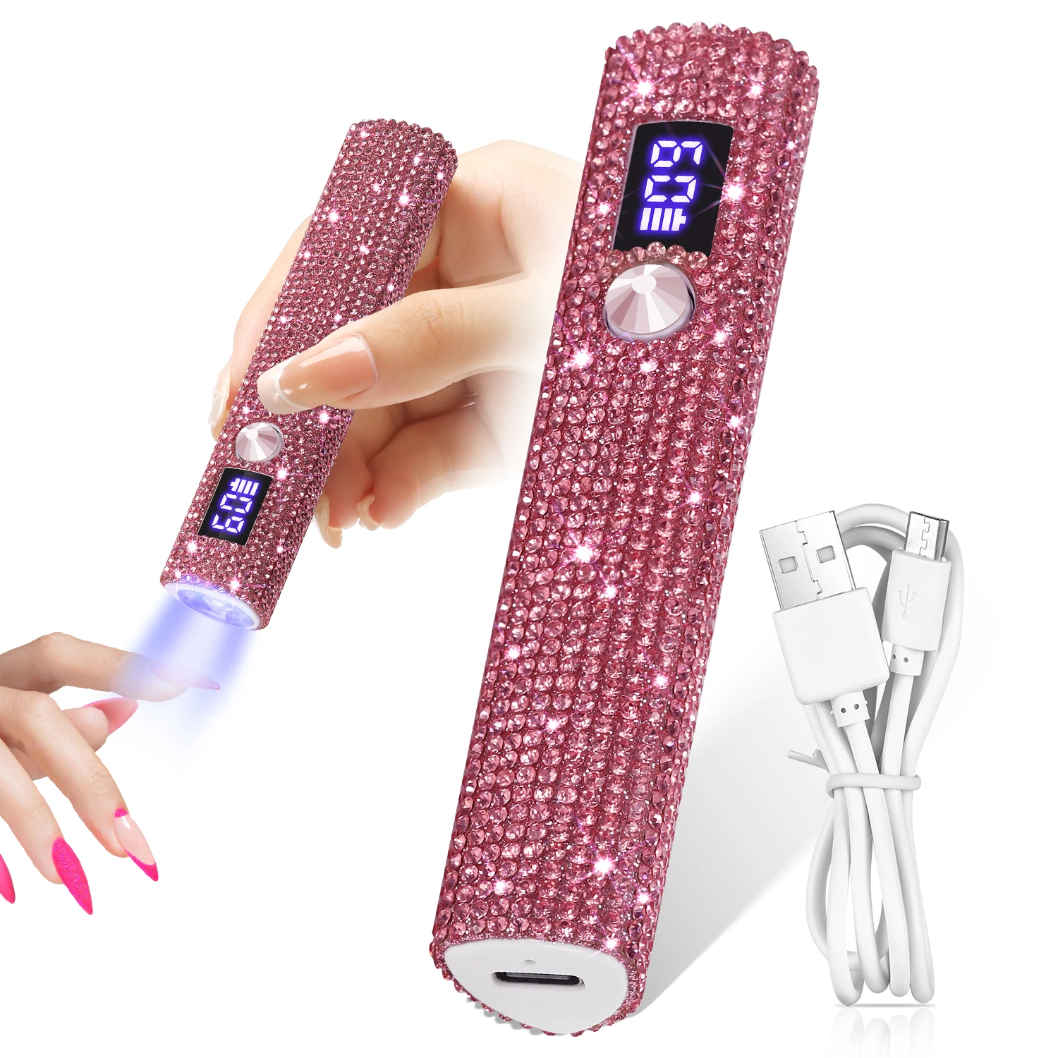Przenośna mini lampa UV LED do paznokci USB Czerwony