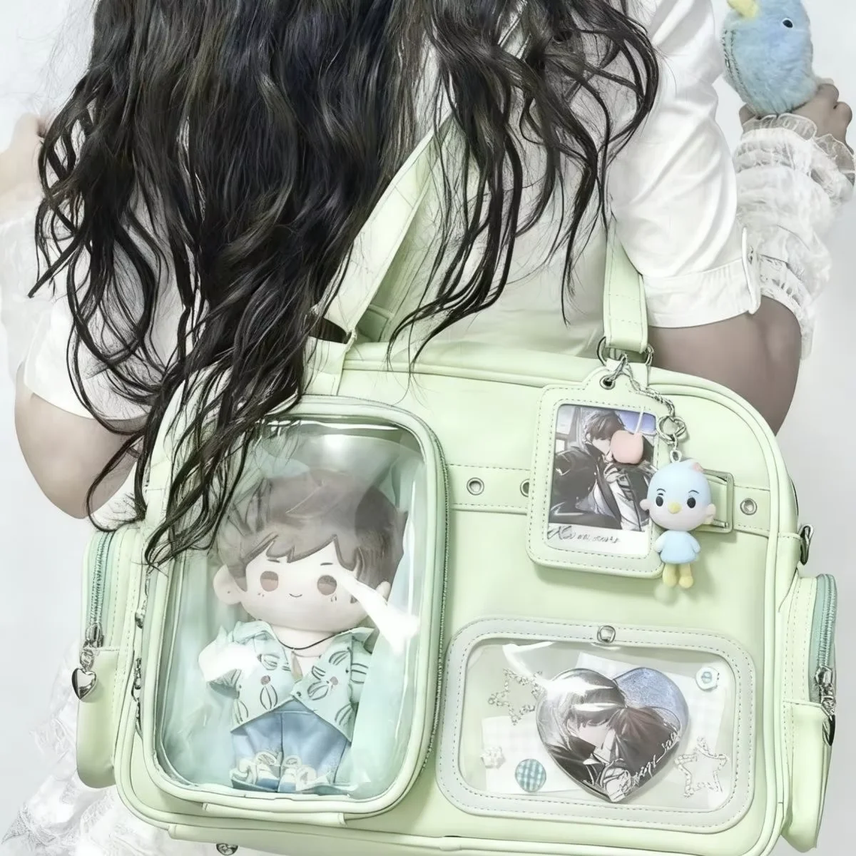 Przezroczysta torba Ita Bag Y2K na odznaki Zielony