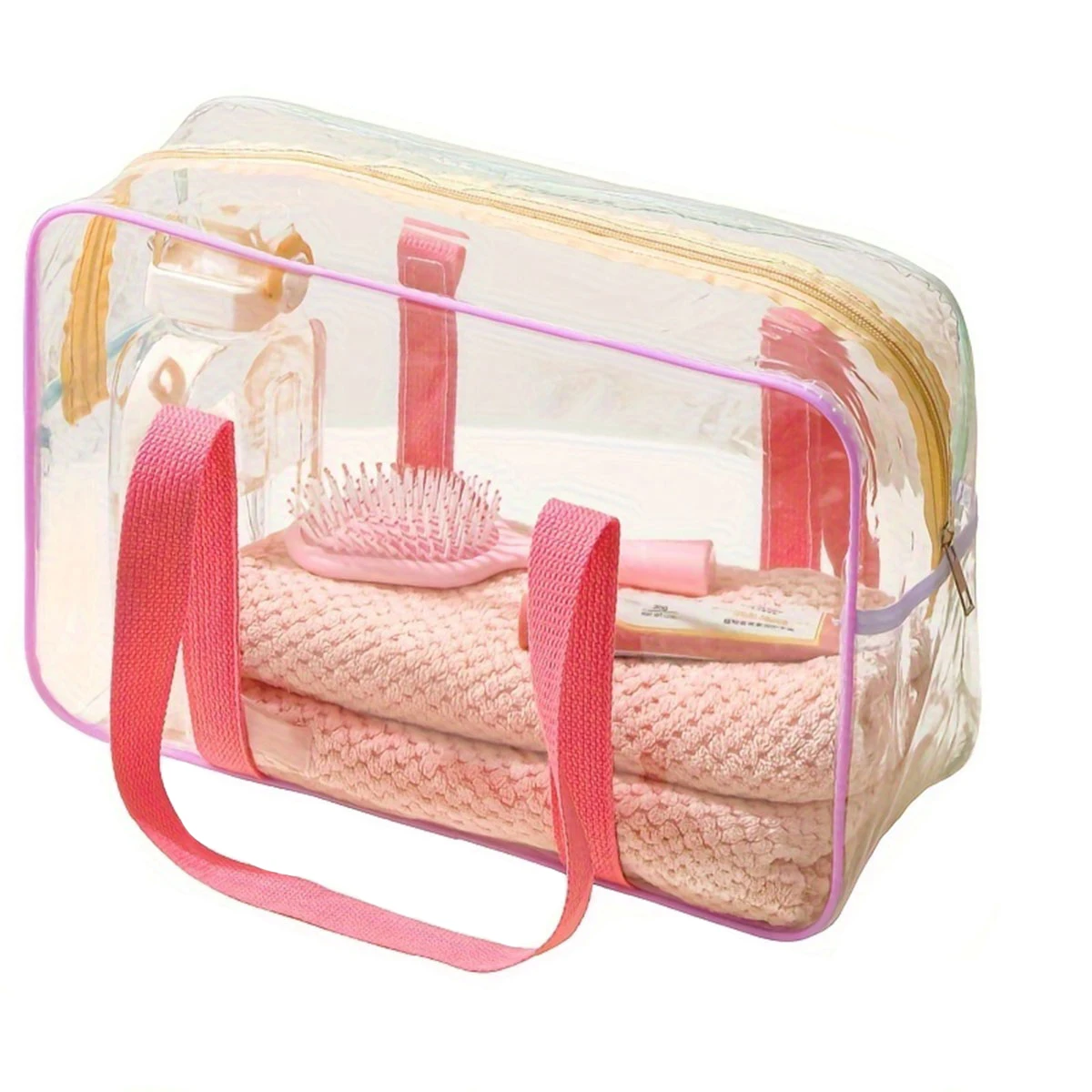 Przezroczysta torba plażowa z PVC w stylu makaroników Large size