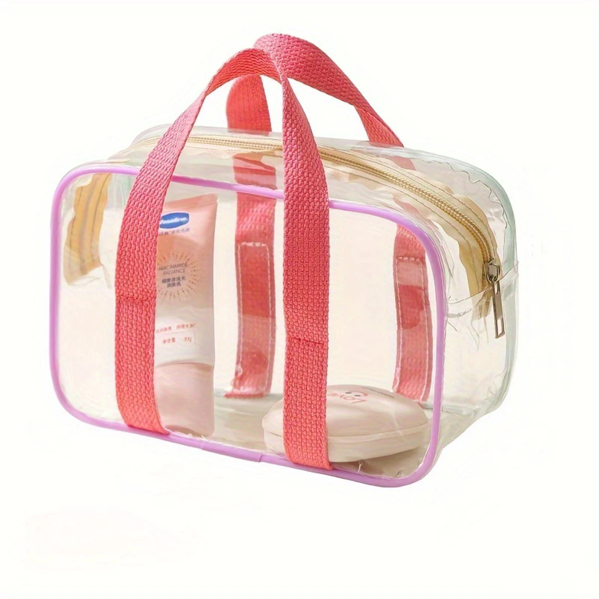 Przezroczysta torba plażowa z PVC w stylu makaroników Small size