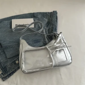Przezroczysta torebka crossbody w stylu Y2K Srebrny