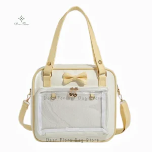 Przezroczysta torebka Ita Bag z kokardą Y2K — styl Lolita Beżowy