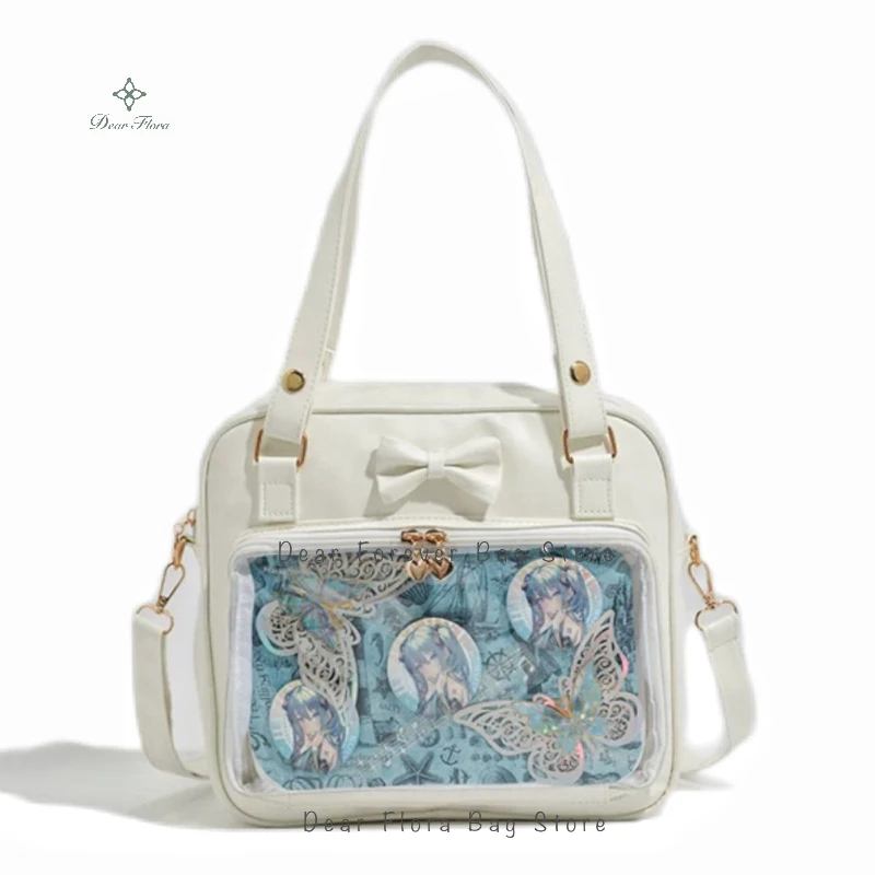 Przezroczysta torebka Ita Bag z kokardą Y2K — styl Lolita Biały