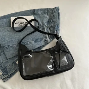 Przezroczysta torebka Ita Bag na przypinki Czarny