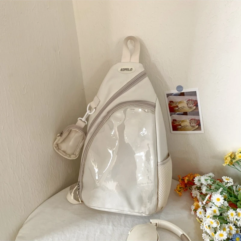 Przezroczysta torebka ita bag na ramię w stylu Y2K Beżowy