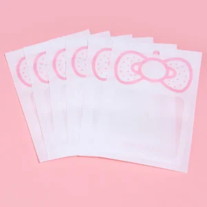 Przezroczyste woreczki na zamek z kokardką — zestaw 20 sztuk Czerwony