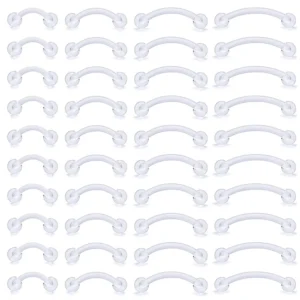 Przezroczysty bioplastowy retainer do piercingu brwi Zielony