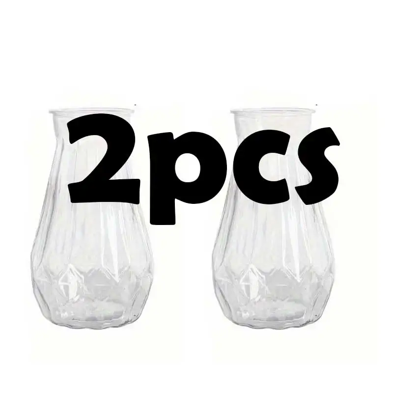 Przezroczysty wazon w stylu diamentowym do dekoracji stołu 2pcs