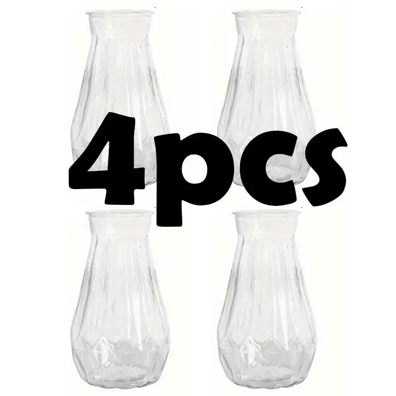 Przezroczysty wazon w stylu diamentowym do dekoracji stołu 4pcs