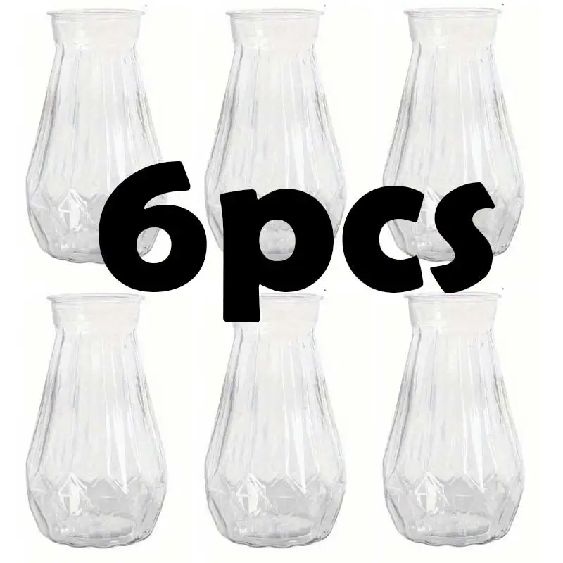 Przezroczysty wazon w stylu diamentowym do dekoracji stołu 6pcs