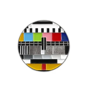 Przypinka broszka retro telewizor No Signal lata 80. 1