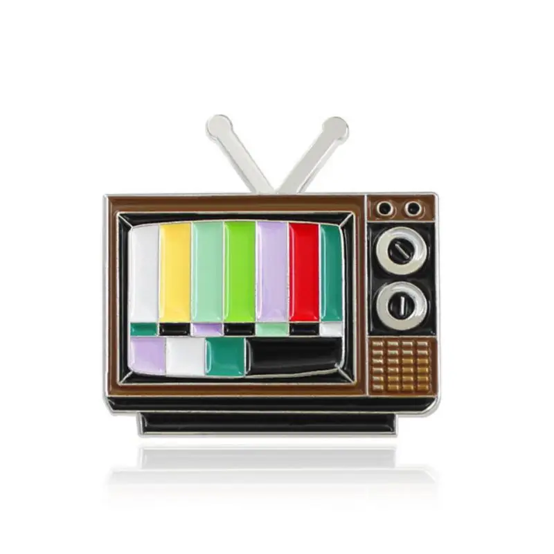 Przypinka broszka retro telewizor No Signal lata 80. 2