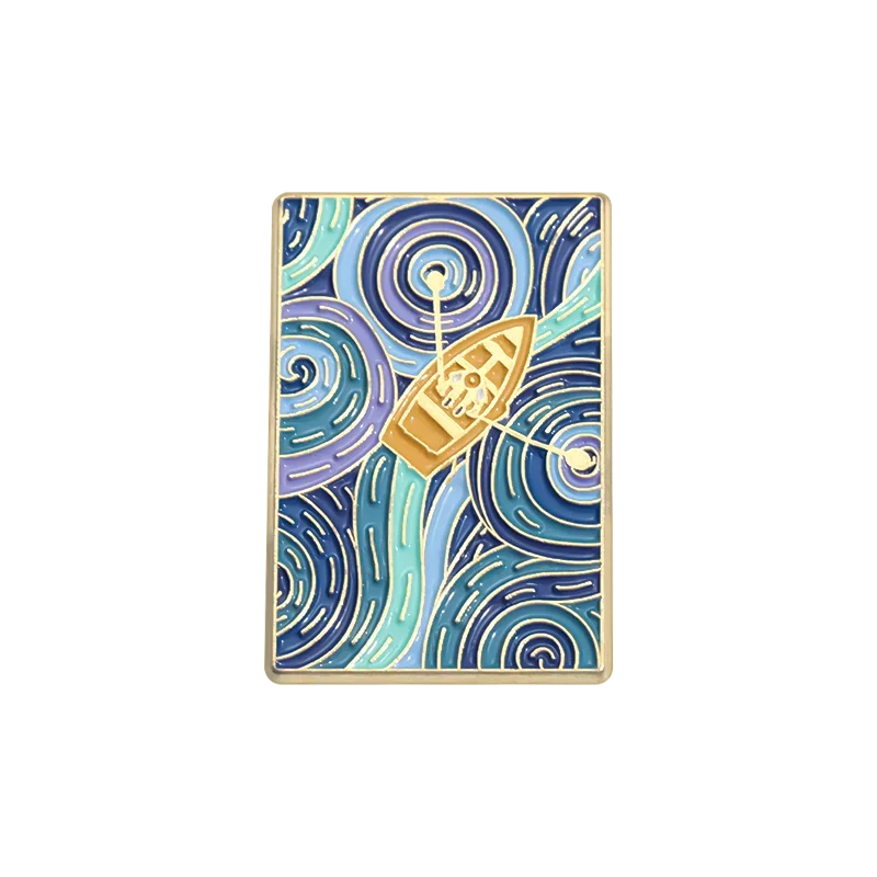Przypinka emaliowana czarny kot Van Gogh sztuka Antyczna miedź platerowana