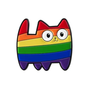 Przypinka emaliowana kotek LGBT Pride tęcza Kolor jasnożółtego złota