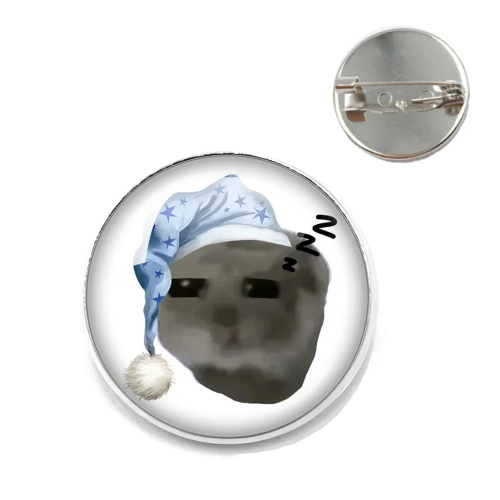 Przypinka smutny chomik mem broszka 15
