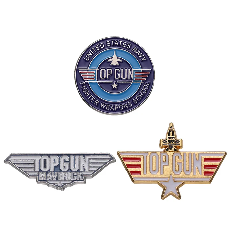 Przypinki Top Gun Maverick - emaliowane piny myśliwiec Set