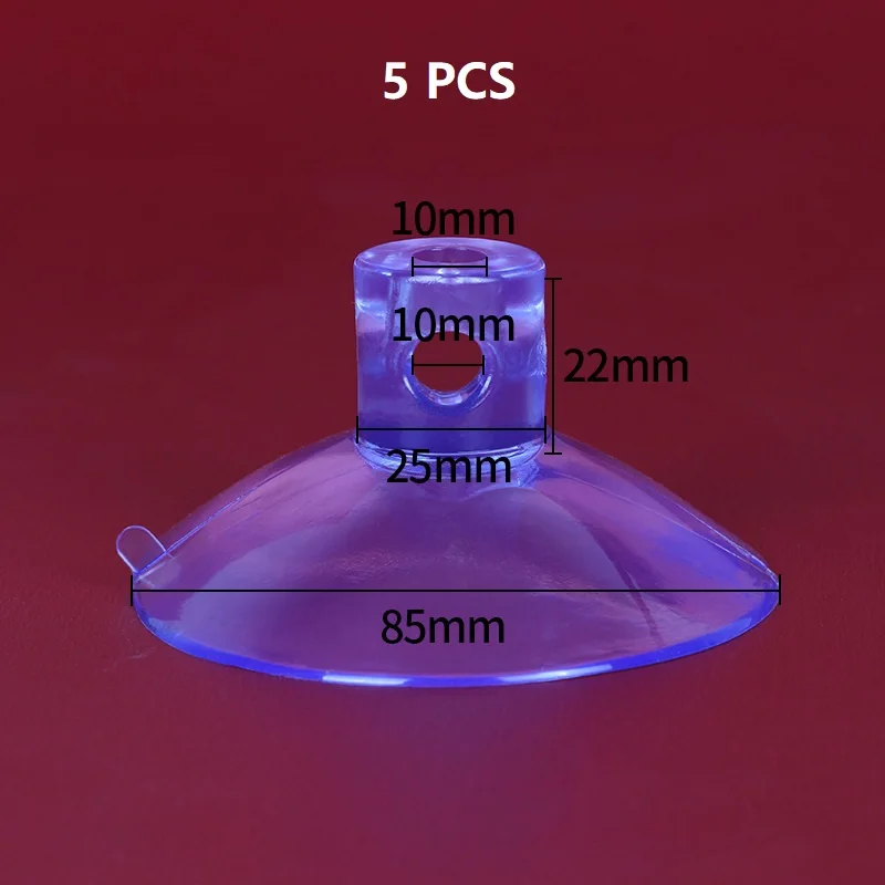 Przyssawki PVC 85 mm z podwójnymi otworami - zestaw 5 szt. Jasny
