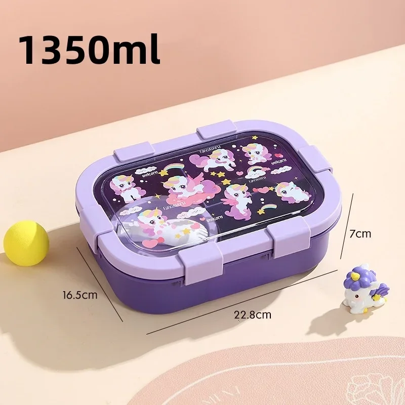 Pudełko na lunch bento z miską na zupę, szczelne, 1350 ml Czarny