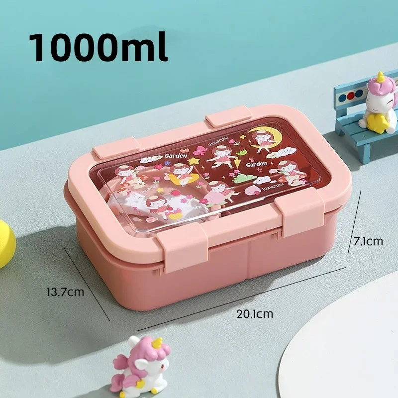 Pudełko na lunch bento z miską na zupę, szczelne, 1350 ml Srebrny