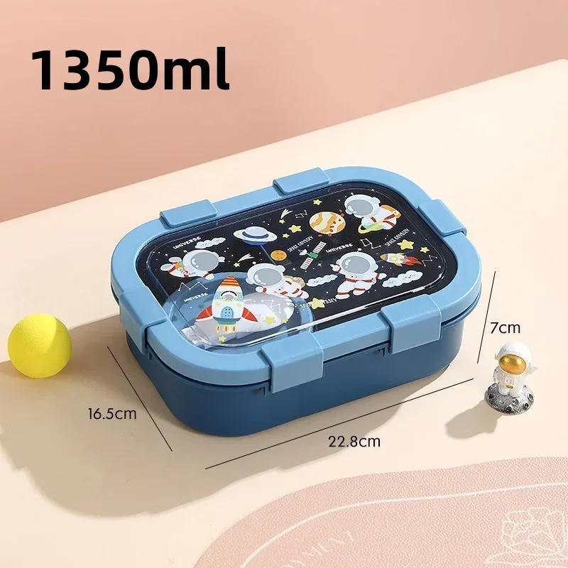 Pudełko na lunch bento z miską na zupę, szczelne, 1350 ml żółty