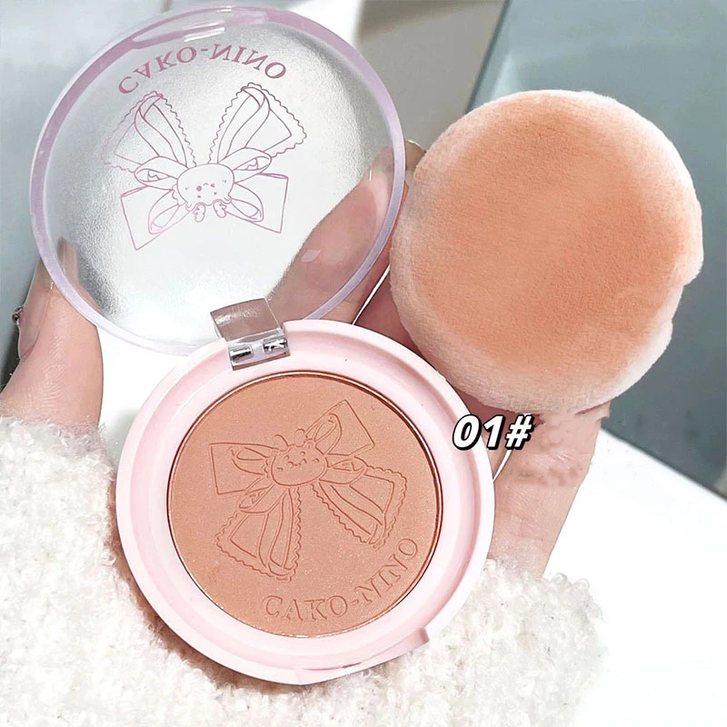 Puder różujący Wish Bow do twarzy w stylu koreańskim – matowy blush Khaki