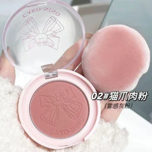 Puder różujący Wish Bow do twarzy w stylu koreańskim – matowy blush Błękitny