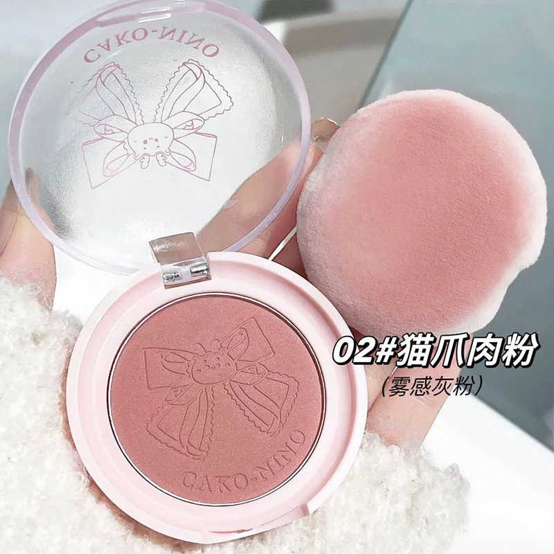 Puder różujący Wish Bow do twarzy w stylu koreańskim – matowy blush Błękitny