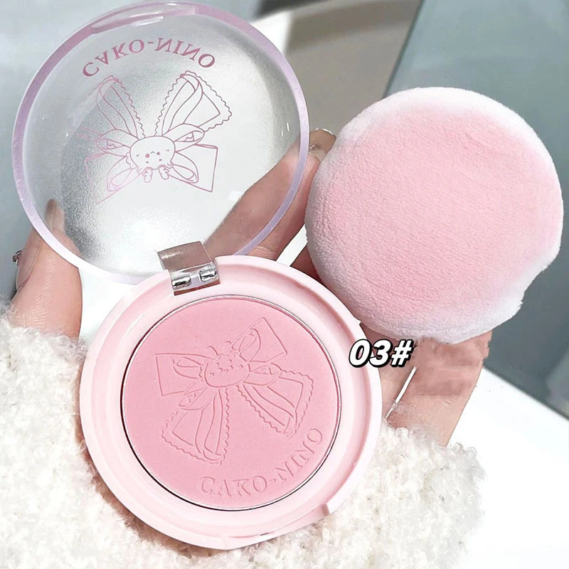 Puder różujący Wish Bow do twarzy w stylu koreańskim – matowy blush Czekolada